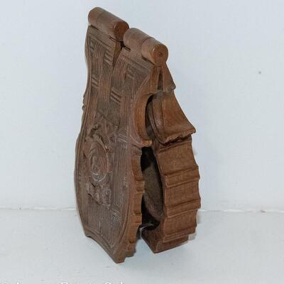VICTORIAN - Carved Wood Pocket Watch Case