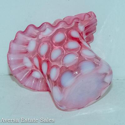 OPALESCENT PINK COIN DOT GLASS TOP HAT