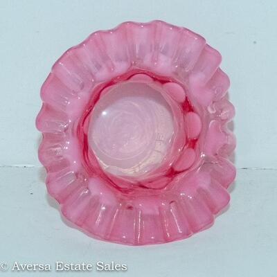 OPALESCENT PINK COIN DOT GLASS TOP HAT