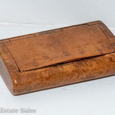 VINTAGE BURLED WOOD CIGARETTE CASE