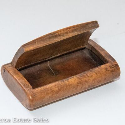 VINTAGE BURLED WOOD CIGARETTE CASE