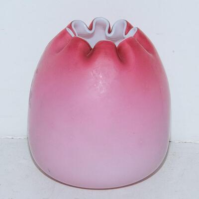 VICTORIAN - CASED GLASS ROSE BOWL