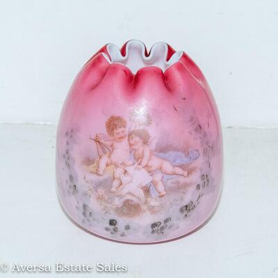 VICTORIAN - CASED GLASS ROSE BOWL
