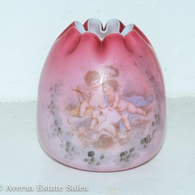 VICTORIAN - CASED GLASS ROSE BOWL