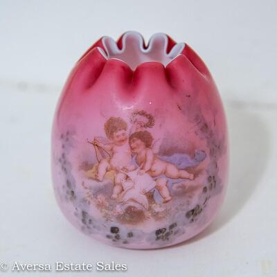 VICTORIAN - CASED GLASS ROSE BOWL