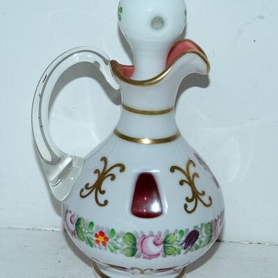 VINTAGE BOHEMIAN GLASS - "CUT TO CLEAR" CRUET