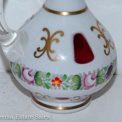 VINTAGE BOHEMIAN GLASS - "CUT TO CLEAR" CRUET