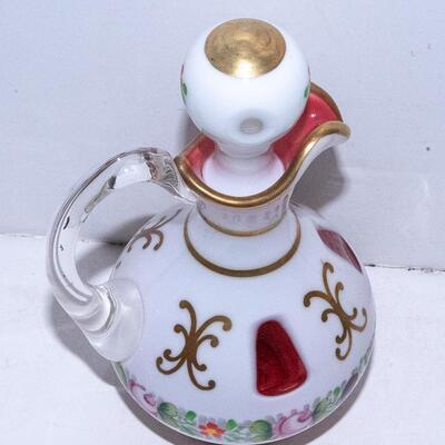 VINTAGE BOHEMIAN GLASS - "CUT TO CLEAR" CRUET