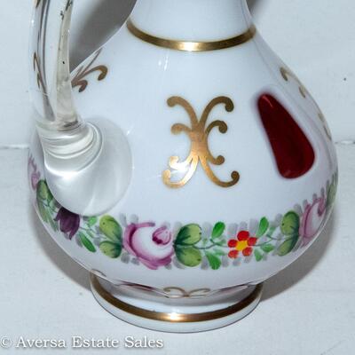 VINTAGE BOHEMIAN GLASS - "CUT TO CLEAR" CRUET