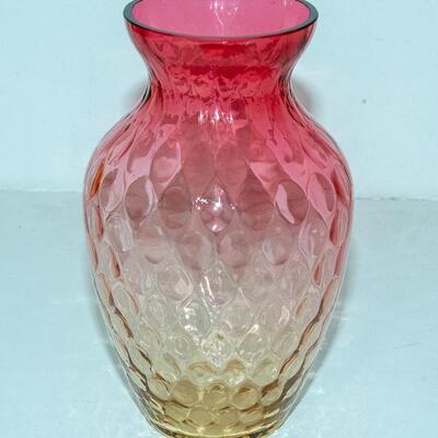 LOVELY ART GLASS AMBERINA VASE