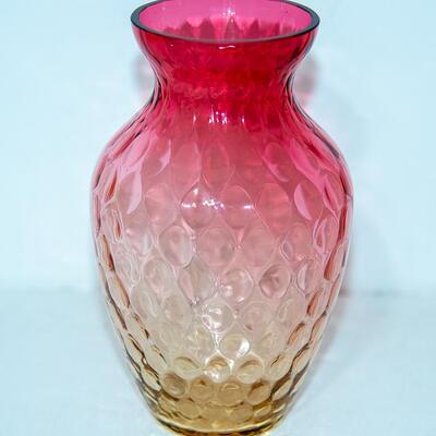 LOVELY ART GLASS AMBERINA VASE