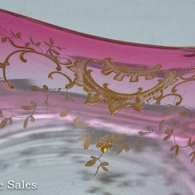 PAIR - BEAUTIFUL MOSER FOOTED COMPOTE DISHES