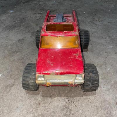 Vintage red metal truck