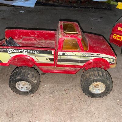 Vintage red metal truck