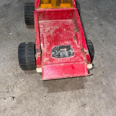 Vintage red metal truck