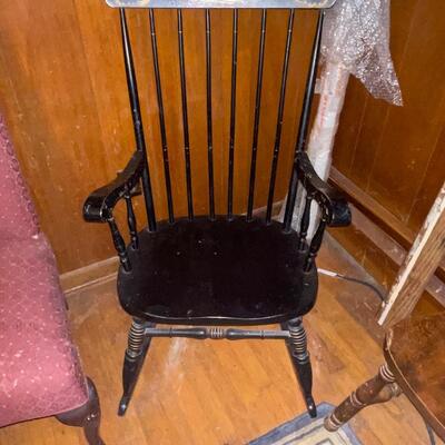 Mid century black rocking chair