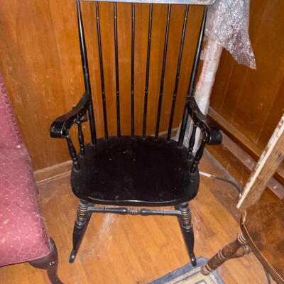 Mid century black rocking chair