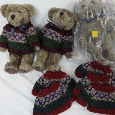 7 Stuffed Animals with Winter Apparel Extra Clothing