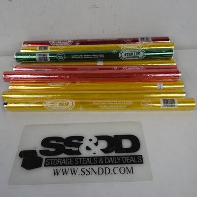 13 Decofilm Transparent Gift Wrap - Ideal for Food 20 In x 5 Ft Assorted Colors