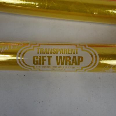 13 Decofilm Transparent Gift Wrap - Ideal for Food 20 In x 5 Ft Assorted Colors