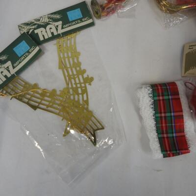 Christmas Craft Supplies, Jingle Bells, Matte Wired Ribbon, Bears - New