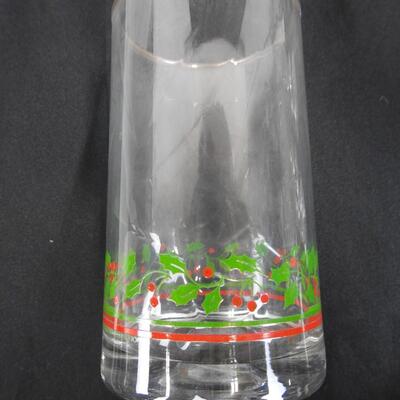 Lot of 16 Holiday Glass and 2 Glass Containers, Goblets, Short and Tall