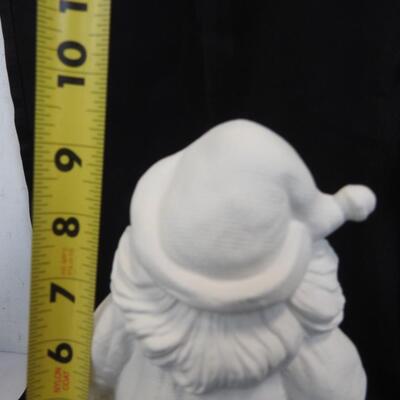 3 Ceramic Unpainted Santa Figures, 13" Tall and Two 9" Tall Figurines