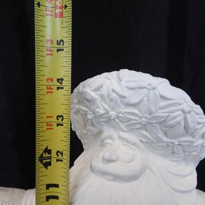 3 Ceramic Unpainted Santa Figures, 13" Tall and Two 9" Tall Figurines