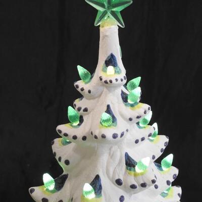 Plaster Light up Christmas Tree, Light bulb Wobbly