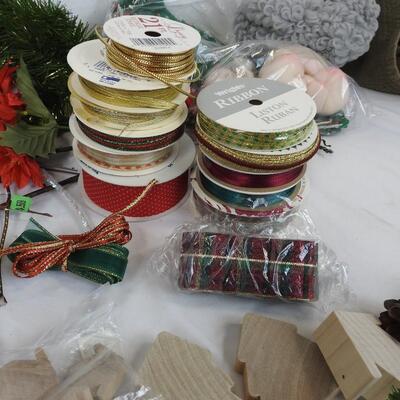 Christmas Craft & Decor: Ribbon, Branches & Holly, Fabric, Charms, etc