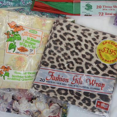 Lot of Gift Supplies, Gift Bags, Tissue Paper, Gift Wrap