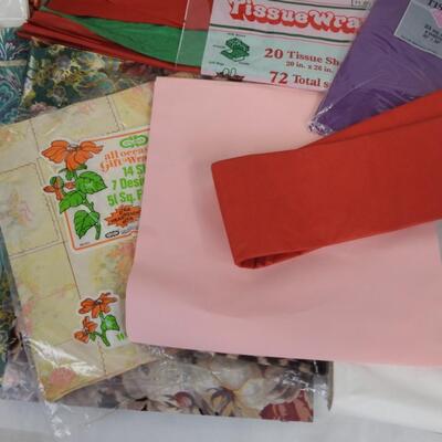 Lot of Gift Supplies, Gift Bags, Tissue Paper, Gift Wrap