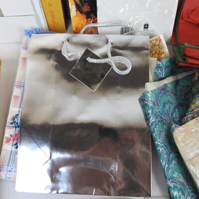 Lot of Gift Supplies, Gift Bags, Tissue Paper, Gift Wrap