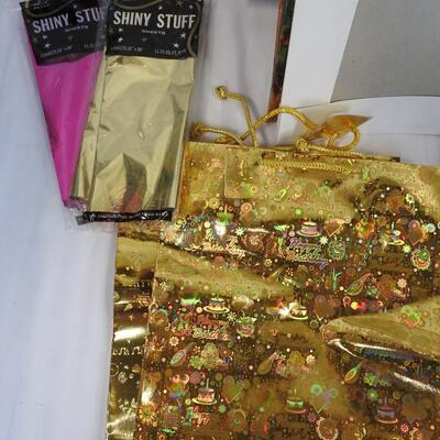 Lot of Gift Supplies, Gift Bags, Tissue Paper, Gift Wrap