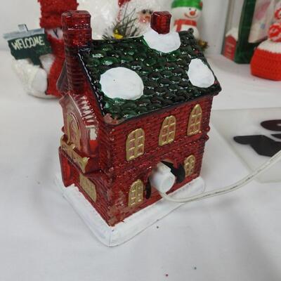 12 pc Christmas, Skaters Musical Ice Rink, Santa's Best Glass, Snowman Coasters