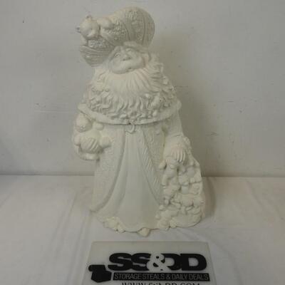 Large Ceramic Santa Figure with Bears, Unpainted