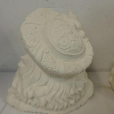Large Ceramic Santa Figure with Bears, Unpainted