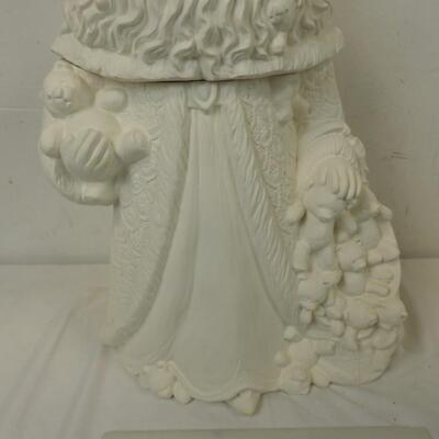 Large Ceramic Santa Figure with Bears, Unpainted
