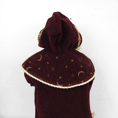 Santa Claus Statue 2 Feet Tall, Red Robe with Stars and Moons, Gold Apparel