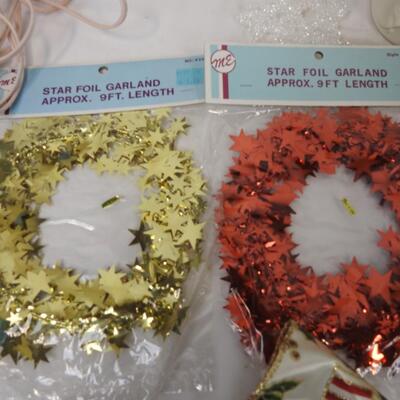 Christmas Crafts Lot: Pinecones, Bows, Garland, Ribbon, Cards, Mistletoe, Fabric