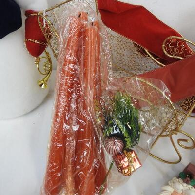Snowman Statue, Small Figurines, Stockings, Sled, Cards & Envelopes, Lights, CD