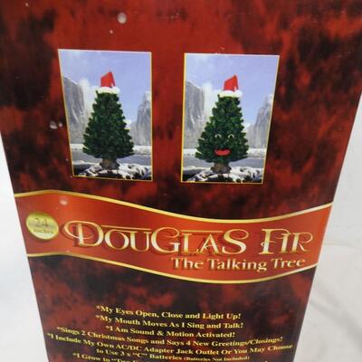 24 Inch Douglas Fir The Talking Tree Animated Eyes and Mouth - New
