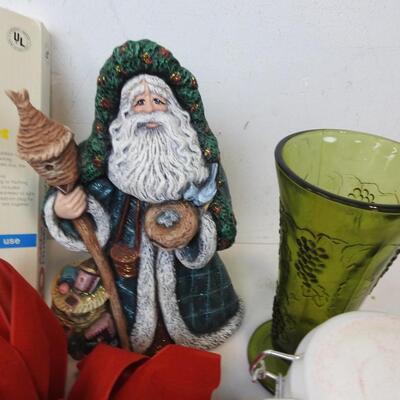 2 50 Bulb Outdoor Lights, Santa Figurine, Glass, Decor