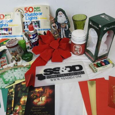 2 50 Bulb Outdoor Lights, Santa Figurine, Glass, Decor