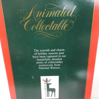 Animated Collectable Santa Claus Display Figure with a Candle in Box, Red Coat