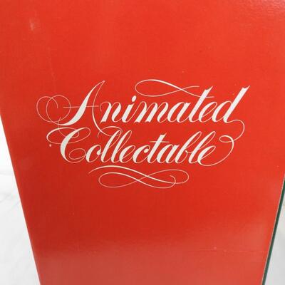 Animated Collectable Santa Claus Display Figure with a Candle in Box, Red Coat