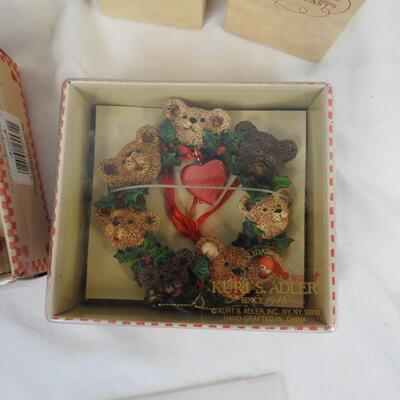 9 Christmas Bear Ornaments, Bears from the Past, Holly Beearies