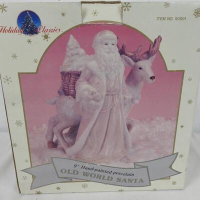 9" Hand-Painted Porcelain Old World Santa Figurine, Holiday Classics