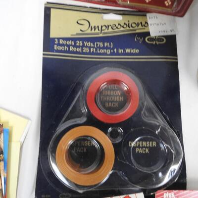 Lot of Christmas Gifting Supplies, Gift Boxes, Tags, Ribbon, Cards, Boxes