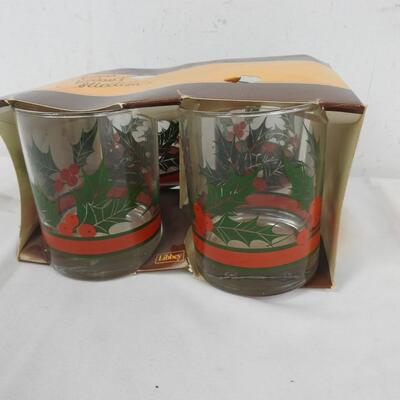 4 Libby Glasses, Bon Vivant Collection, In Packaging, Warehouse Dirt